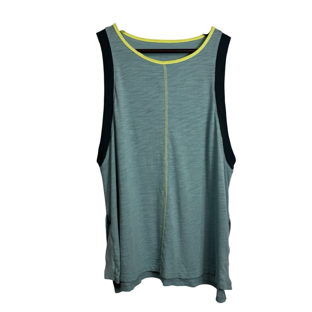 LOU & GREY Blue Colorblock Tank Split Sides Large